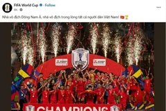 The image of the Vietnam’s national team is posted on FIFA's official social media page. (Photo: VNA)