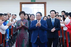 Prime Minister Pham Minh Chinh arriving to the congress (Photo: VNA)