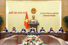 NA Chairman Tran Thanh Man chairs the 16th NA Standing Committee's first session on April 6. (Photo: VNA)