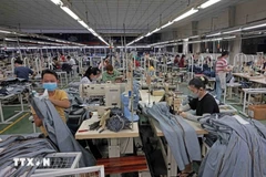 Producing apparel for export (Photo: VNA)