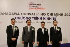 Leaders of HCM City and Kanagawa at the event (Photo: VNA)