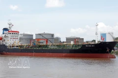 Importing fuel products at a distribution point at Hai Phong Port. (Photo: VNA)