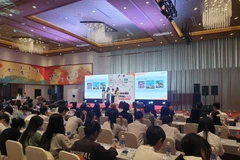 At the Japanese-language speech and presentation contest held as part of the 4th Kanagawa Festival in Da Nang on November 13. (Photo: baodautu.vn)