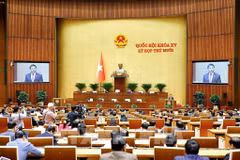 Scene from a National Assembly sitting during the 10th session of the 15th National Assembly. (Photo: VNA)