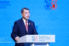 Prime Minister Le Minh Hung addresses the opening session of the ASEAN-Russia Business Forum in Kazan, Russia on June 17. (Photo: VNA)