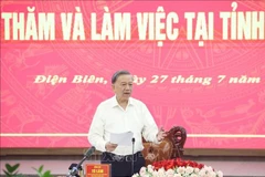 Party General Secretary To Lam speaks at a working session with the Party Committee of Dien Bien on July 27. (Photo: VNA)