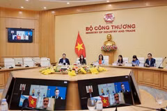 Deputy Minister of Industry and Trade Phan Thi Thang holds an online meeting with Argentina’s Secretary of International Economic Relations. (Photo: Ministry of Industry and Trade)