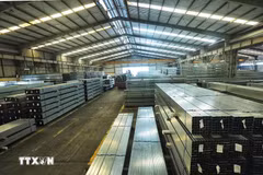 Galvanised steel pipe products. (Photo: VNA)