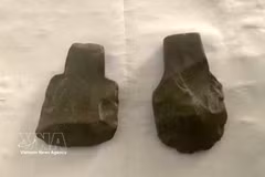Stone axes dating back thousands of years discovered in En Cave in Phong Nha-Ke Bang National Park (Photo: VNA) 