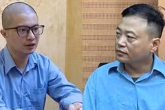 Pho Duc Nam (left), also known as Mr Pips, and Nguyen Hoa Binh, widely known as Shark Binh. (Photo: congan.com.vn)