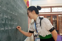 A session at Pom Lot Lower Secondary School in Dien Bien province. (Photo: VietnamPlus)
