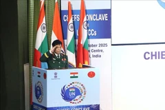 Sen. Lt. Gen. Nguyen Van Nghia, Deputy Chief of the General Staff of the Vietnam People’s Army speaks at the UN Troop Contributing Countries’ (UNTCC) Chiefs Conclave 2025 in India. (Photo: VNA)
