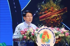 State President Luong Cuong speaks at the ceremony. (Photo: VNA)