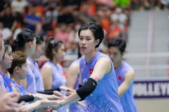 Tran Thi Thanh Thuy competes in the AVC Nations Cup 2025. (Photo: VNA)