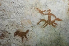 The cave art dates back at least 67,800 years, according to research published in the journal Nature. (Photo: Maxime AUBERT/GRIFFITH UNIVERSITY/AFP)