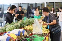Many types of Vietnamese fruits such as durian, passion fruit are sold at the Youyi Guan, China. (Photo: VNA)