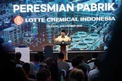 Indonesian President Prabowo Subianto speaks at the inauguration of the petrochemical factory in Cilegon city, Banten, on November 6. (Photo: VNA)