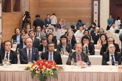 A view of the international press conference in Hanoi on June 17. (Photo: VNA)
