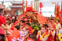 A ritual of the 2026 traditional festival of Hanoi’s Bat Trang pottery village, which is officially opened on April 1. (Photo: VNA)