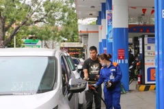 A petrol station in Hai Phong city. Kerosene is temporarily excluded from the calculation of fuel base price. (Photo: VNA)