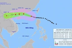 Forecast of the movement direction of super Typhoon Ragasa. (Photo: nchmf.gov.vn) 