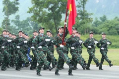 Female officers from multiple forces at the rehearsal. (Photo: VNA)