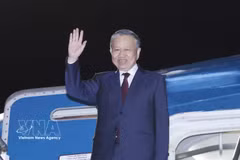 Party General Secretary and President To Lam leaves Auckland on August 13 evening (local time), concluding a state visit to New Zealand. (Photo: VNA) 