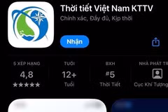 The interface of Vietnam Weather KTTV mobile application (Photo: baochinhphu,vn)