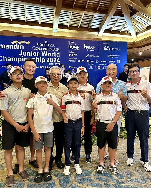 The Vietnamese team at the CIPUTRA GolfPreneur Junior World Championship 2024 in Indonesia. (Photo of VGA)
