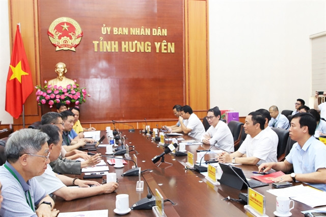 The meeting between Hung Yen provincial People's Committee and the business delegation from Taiwan (China). (Photo: baohungyen.vn)