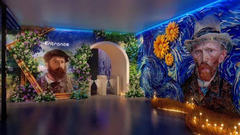 Works by Van Gogh, along with nearly 100 paintings from the "founder" of impressionist painting Claude Monet will be displayed at the exhibition. (Photo courtesy of Art Lighting Experience) 
