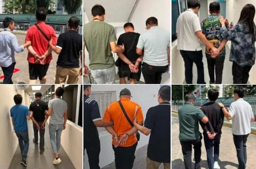 The suspects were hauled up during a 10-day enforcement operation. (Photo: Singapore Police Force) 