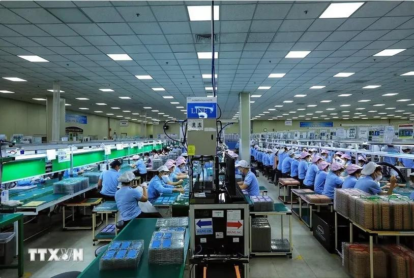 A mobile phone production line (Photo: VNA)