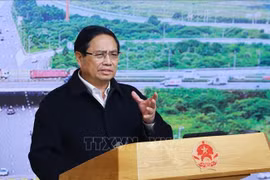 PM Pham Minh Chinh at the 16th meeting of the State Steering Committee for key national transport projects on March 9. (Photo: VNA)