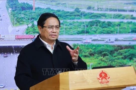 PM Pham Minh Chinh at the 16th meeting of the State Steering Committee for key national transport projects on March 9. (Photo: VNA)