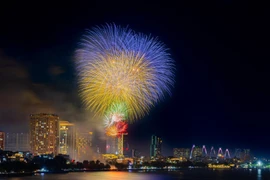 A firework display in Hanoi to celebrate the 80th National Day (Photo: VNA)