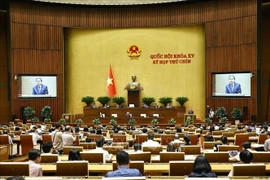 NA Chairman Tran Thanh Man delivers remarks concluding the Q&A session on June 20. (Photo: VNA)