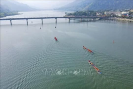 Swallowtail Boat Racing Festival in Muong Lay