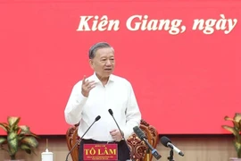 Party General Secretary To Lam speaks at the working session in Kien Giang province on June 4. (Photo: VNA)