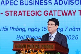 State President Luong Cuong speaks at the Hai Phong Investment Promotion Conference in the northern port city on July 15. (Photo: VNA)
