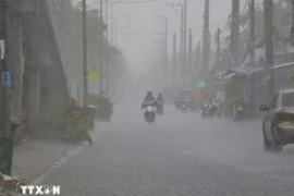 Torrential rains continue to pound Vietnam's northern and central region on August 27. (Photo: VNA)