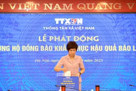 VNA General Director Vu Viet Trang at the fundraising campaign on October 3. (Photo: VNA)