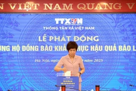 VNA General Director Vu Viet Trang at the fundraising campaign on October 3. (Photo: VNA)