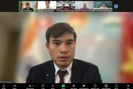 Bui Trung Thuong, Trade Counsellor at the Vietnamese Embassy in India, at the online seminar on June 25. (Photo: VNA)