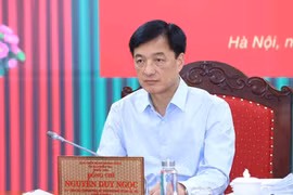 Politburo member and Chairman of the Party Central Committee’s Inspection Commission Nguyen Duy Ngoc at the commission's 56th session in Hanoi on May 29 (Photo: VNA)
