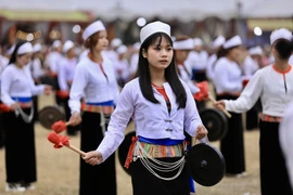 The Muong ethnic women at the Khai ha festival (Photo: VNA)