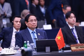 Prime Minister Pham Minh Chinh at the 28th ASEAN Plus Three (APT) Summit on October 27. (Photo: VNA)