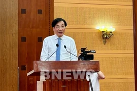 Minister-Chairman of the Government Office Tran Van Son speaks at the press briefing on July 3. (Photo: VNA)