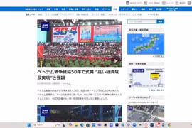Vietnam's grand ceremony to mark the 50th anniversary of the liberation of the South and national reunification grabs the attention of NHK. (Photo: VNA)