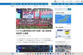 Vietnam's grand ceremony to mark the 50th anniversary of the liberation of the South and national reunification grabs the attention of NHK. (Photo: VNA)